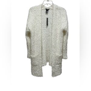NWT. Blush & Bloom, cream colored, open cardigan sweater, size small.